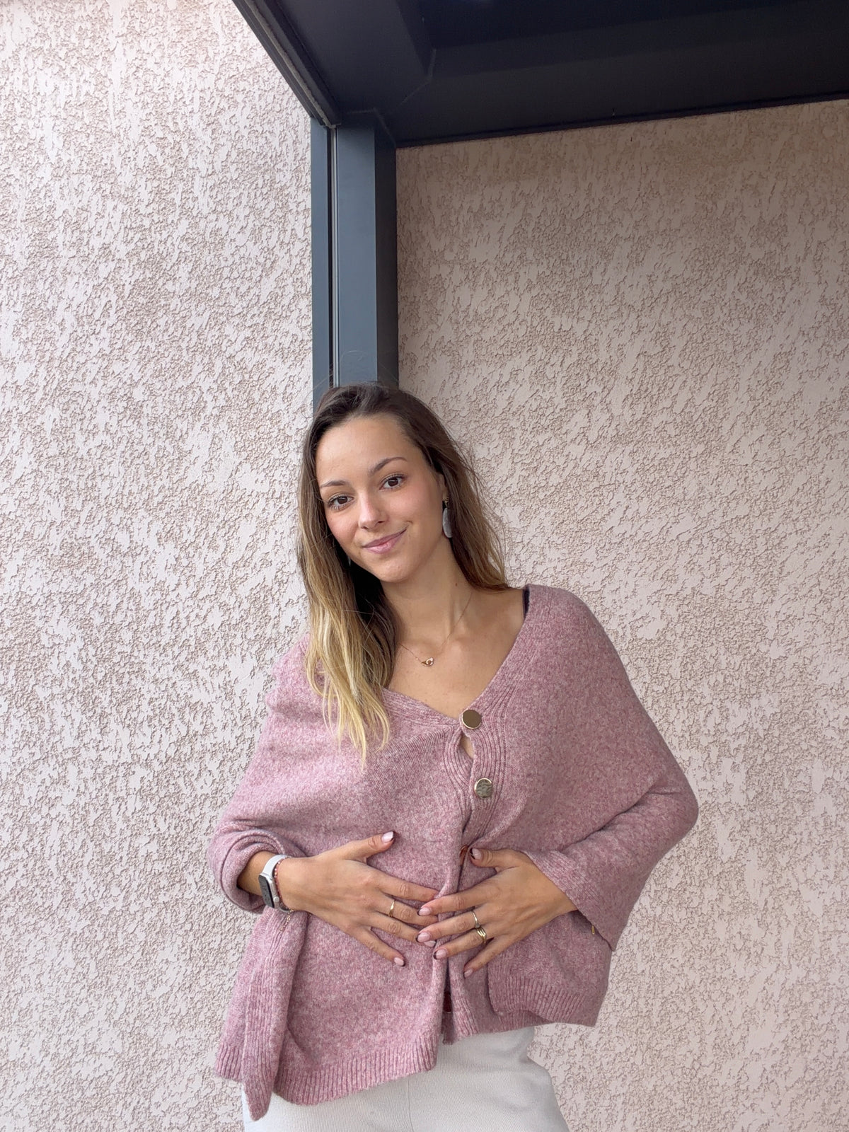 Pull CAPE vieux rose