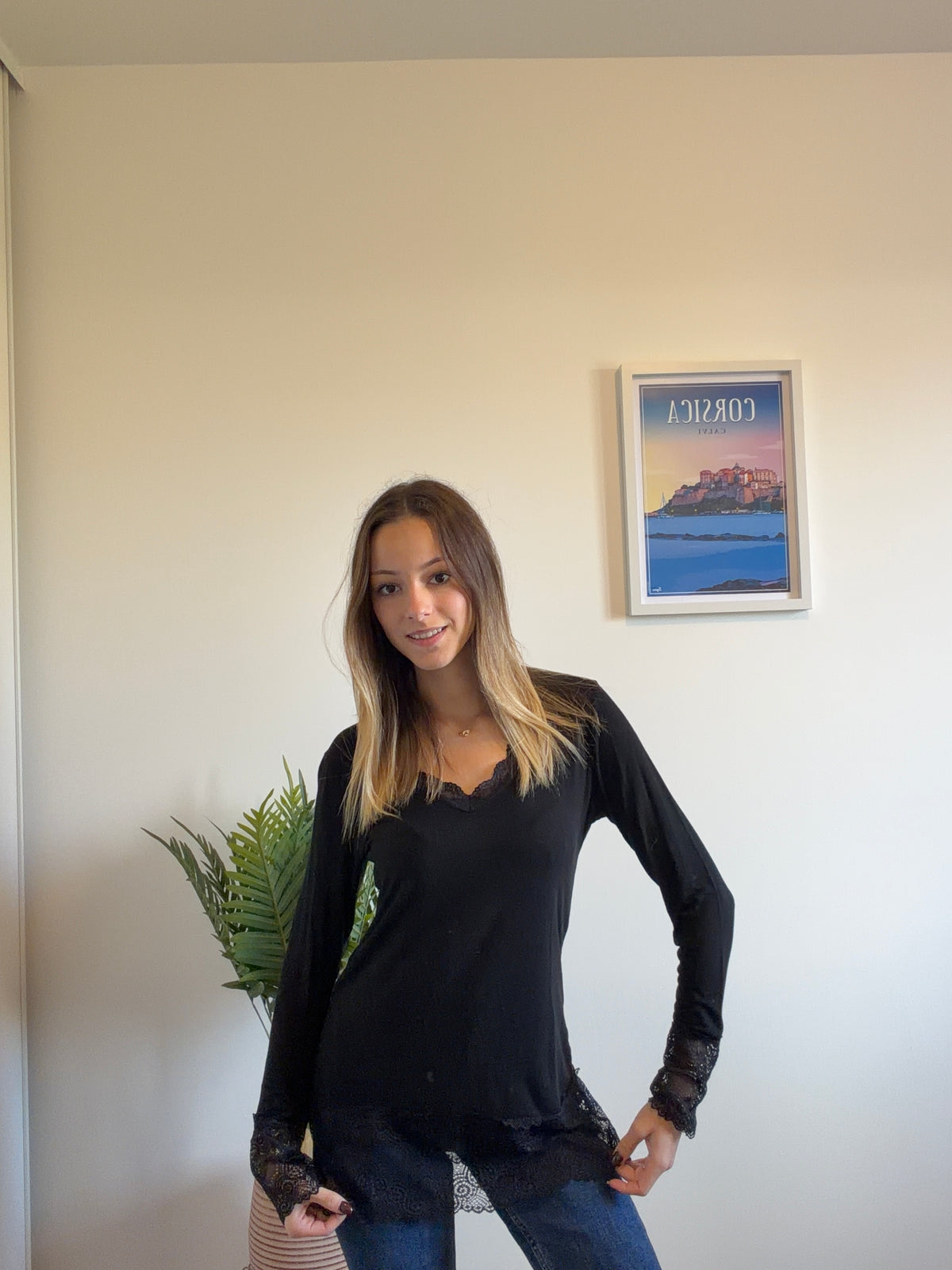 Sous-pull DENTELLE noir