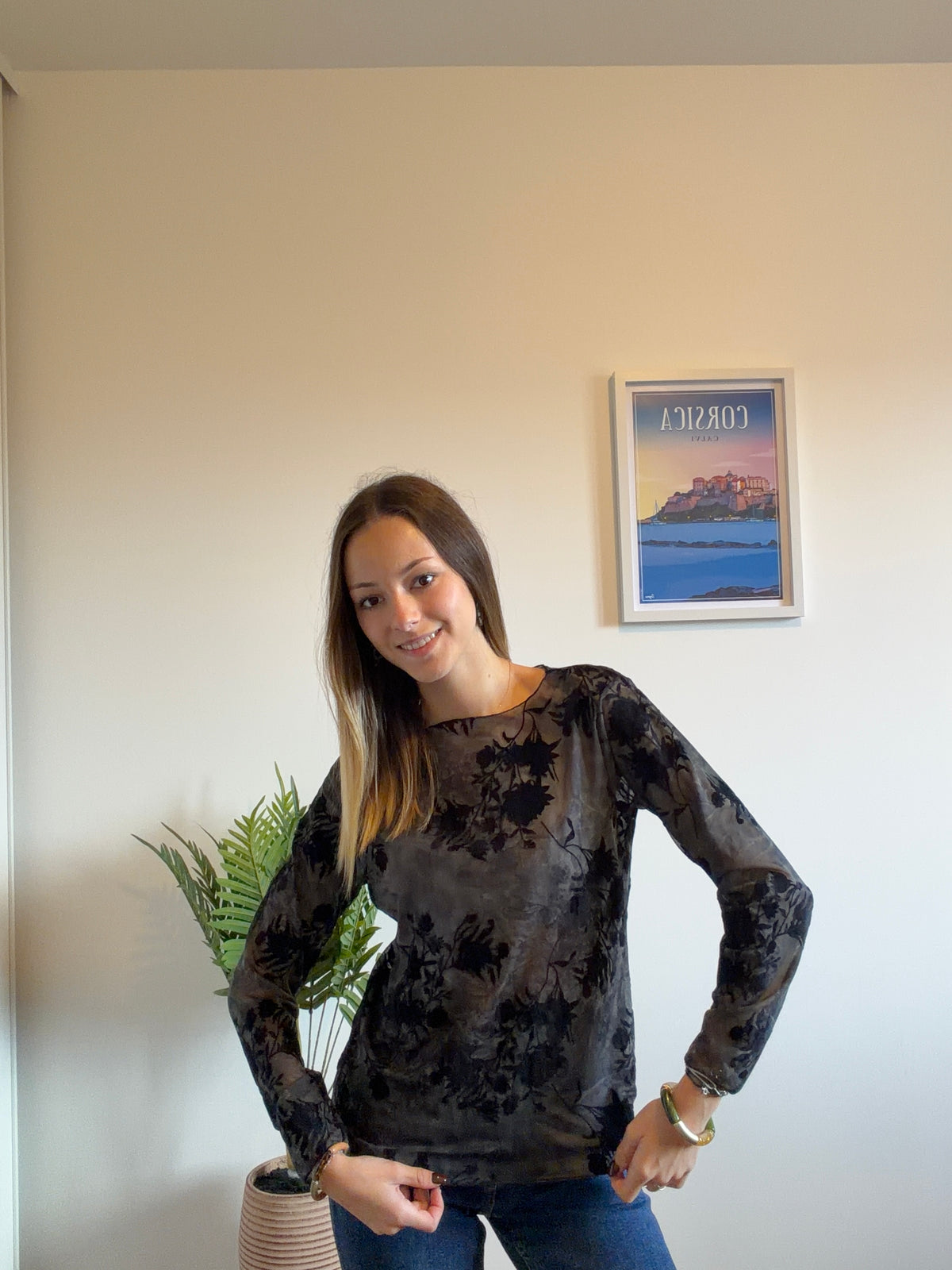 Sous-pull FLEUR noir