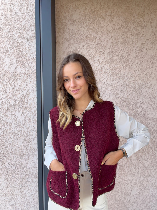 Veste sans-manches PAOLA bordeaux