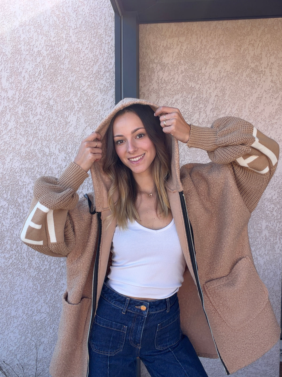Manteau LOVE écru