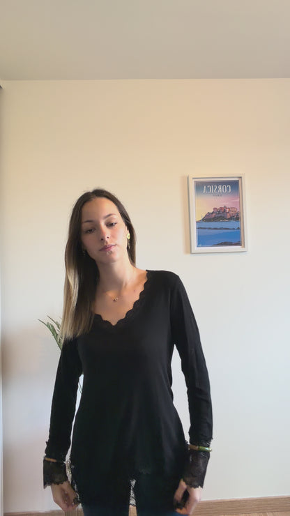 Sous-pull DENTELLE noir